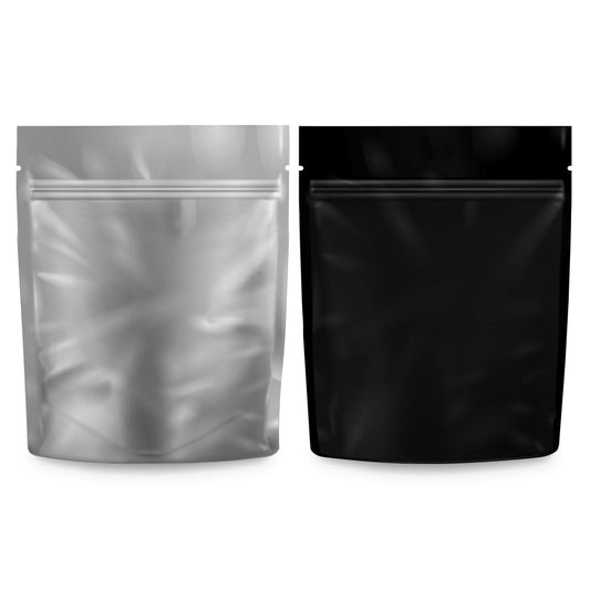 1g Pre-Pack Mylar Bags - Black/Clear Window