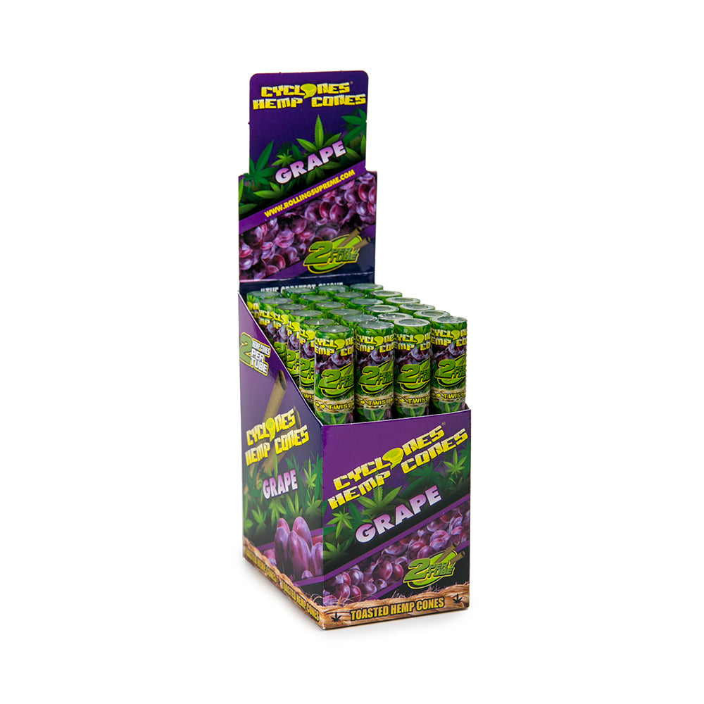 Cyclone Cone & Hemp Wraps /  Grape Flavored Cones 24 Ct