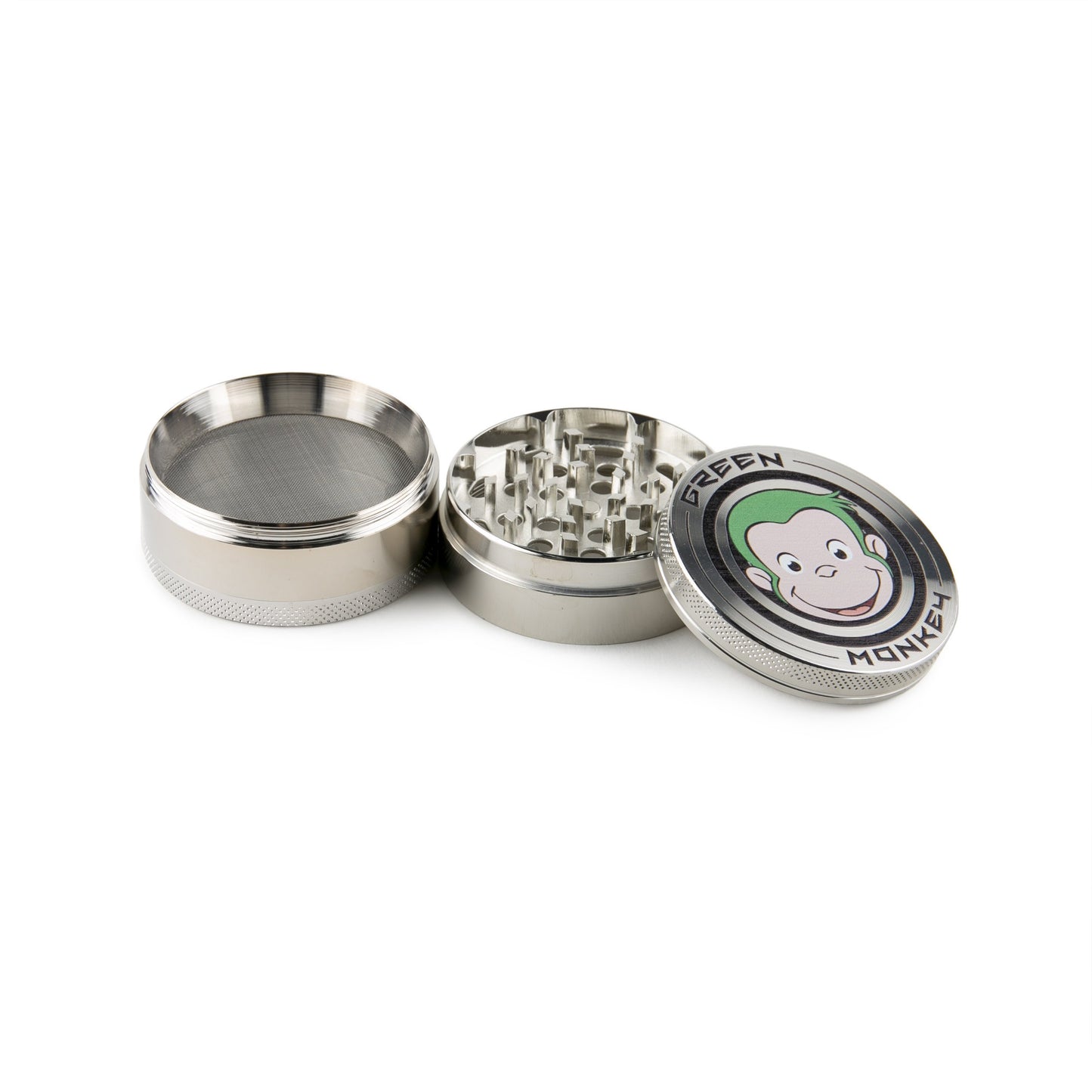 Green Monkey Capuchin Grinder - Silver - 50MM