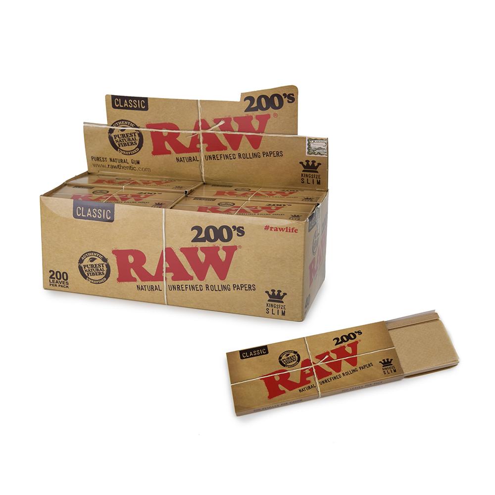 RAW Classic King Size Slim 200's - 40 Packs