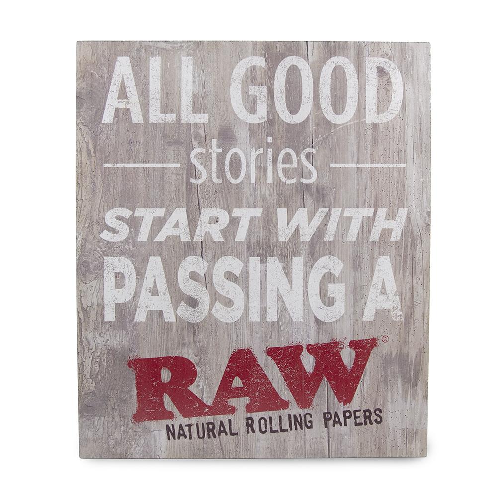 RAW Rustic Wood Sign - Good Stories