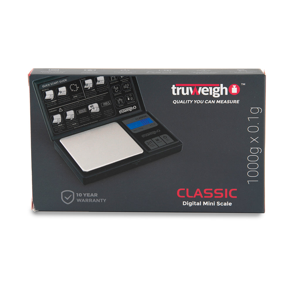 Truweigh Classic Digital Mini Scale 1000G X 0.1G Black