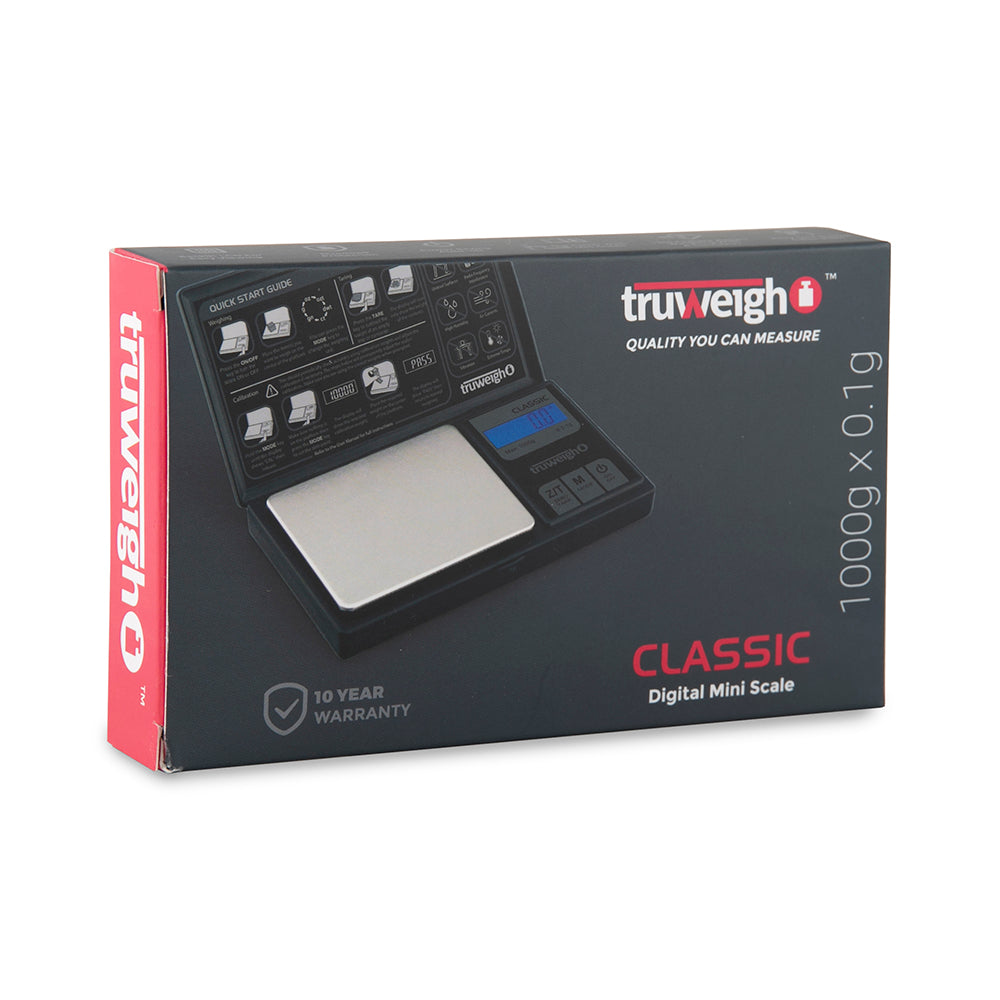 Truweigh Classic Digital Mini Scale 1000G X 0.1G Black