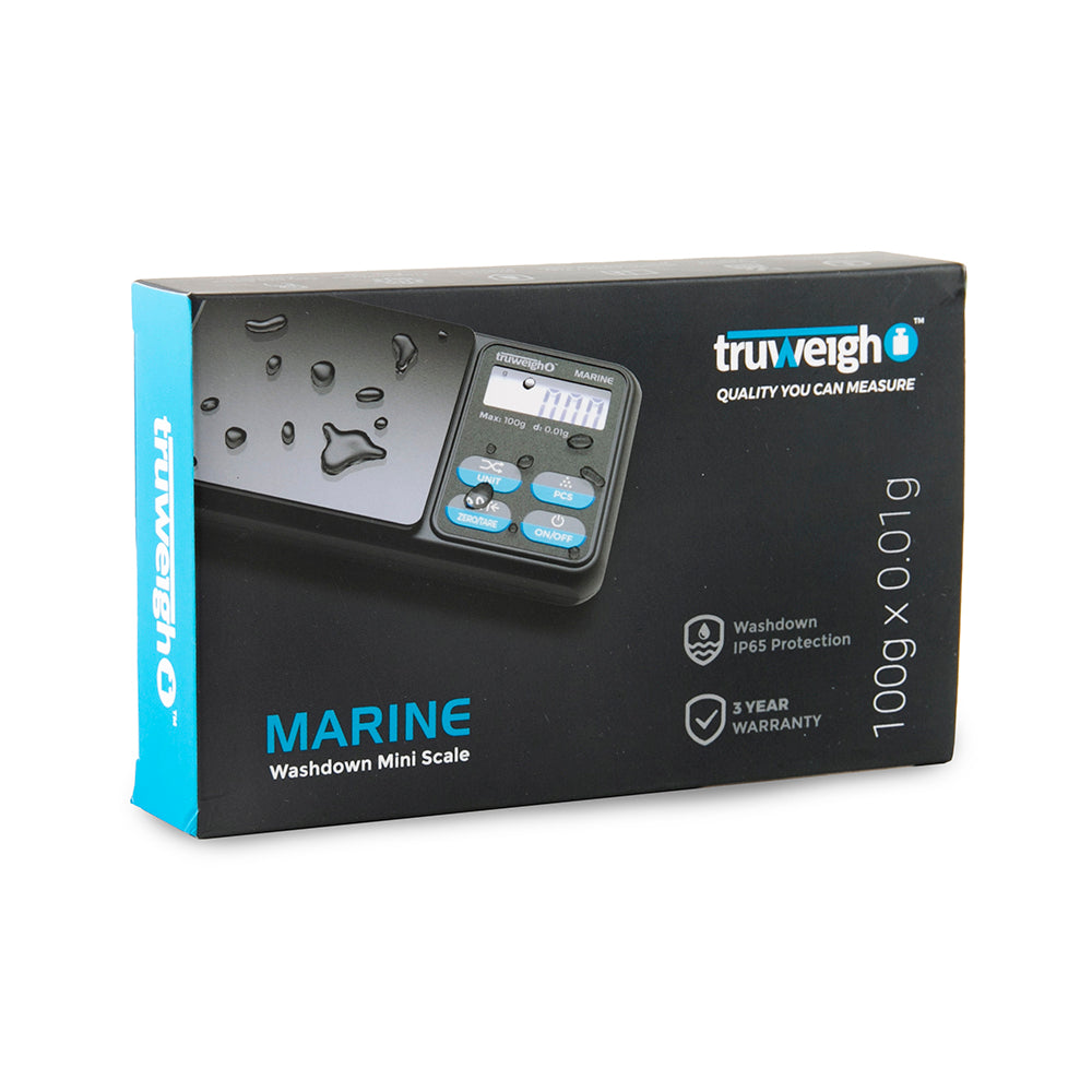 Truweigh Marine IP65 Rated Washdown Miniscale - 100g x 0.01g / Black