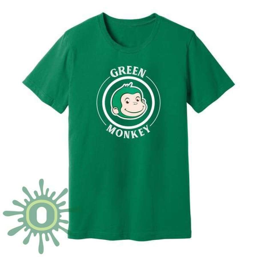 Green Monkey White Logo Mens T-Shirt Small / Kelly T-Shirts