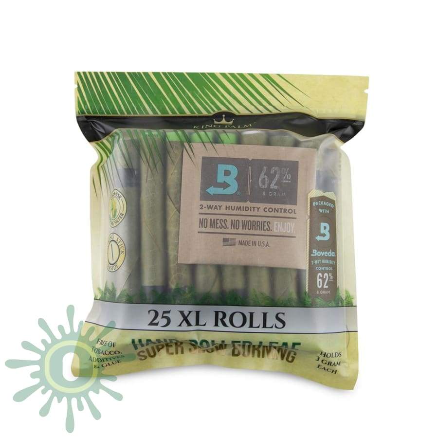 King Palm Xl Size Bulk 25Pk + Boveda - 8Ct Blunt Wraps