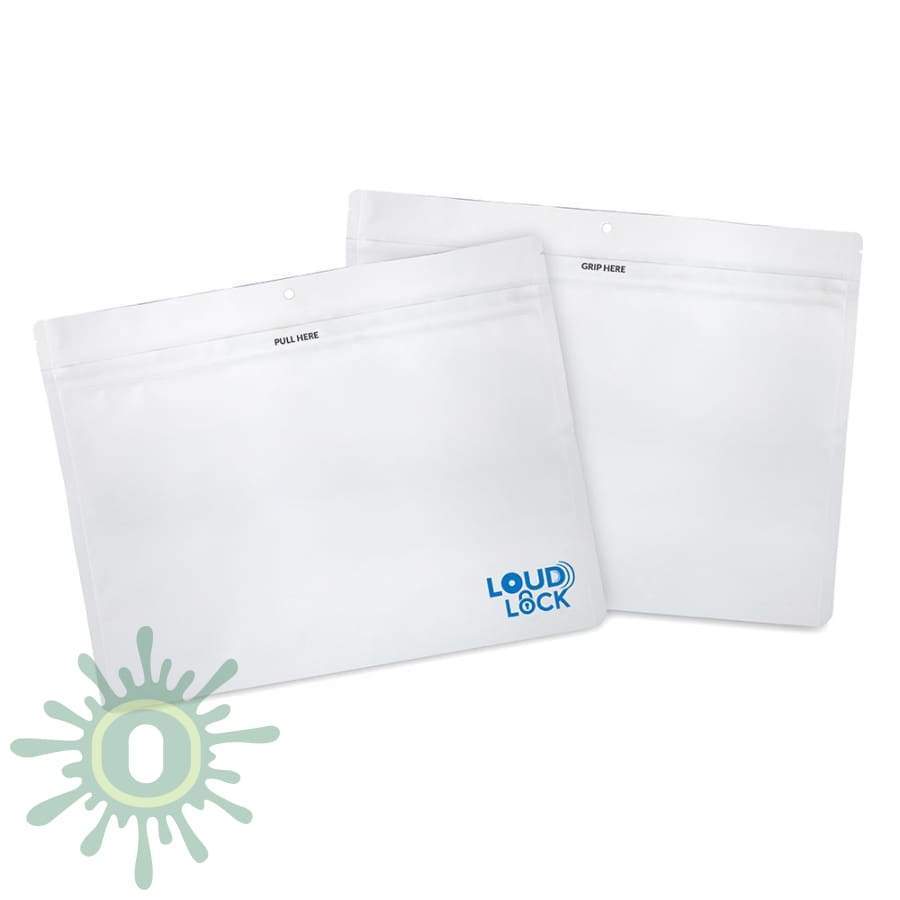 Loud Lock Grip N Pull Mylar Bags - Exit 12X9 White 300Ct