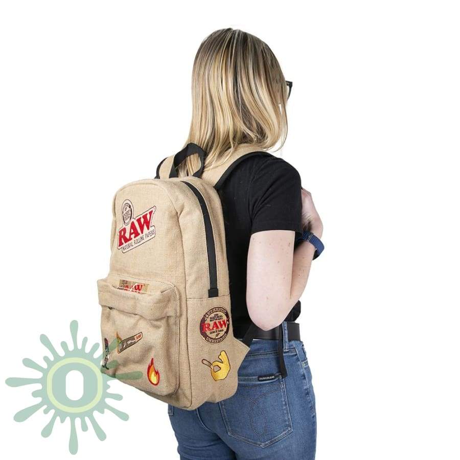 Raw X Rolling Paper Smell Proof Backpack - 2 Accessories